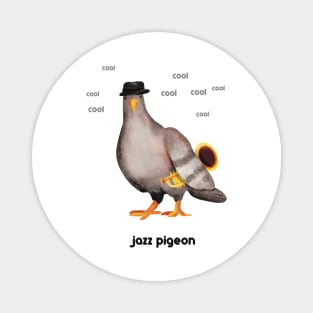 Jazz Pigeon (trans for light backgrounds) Magnet